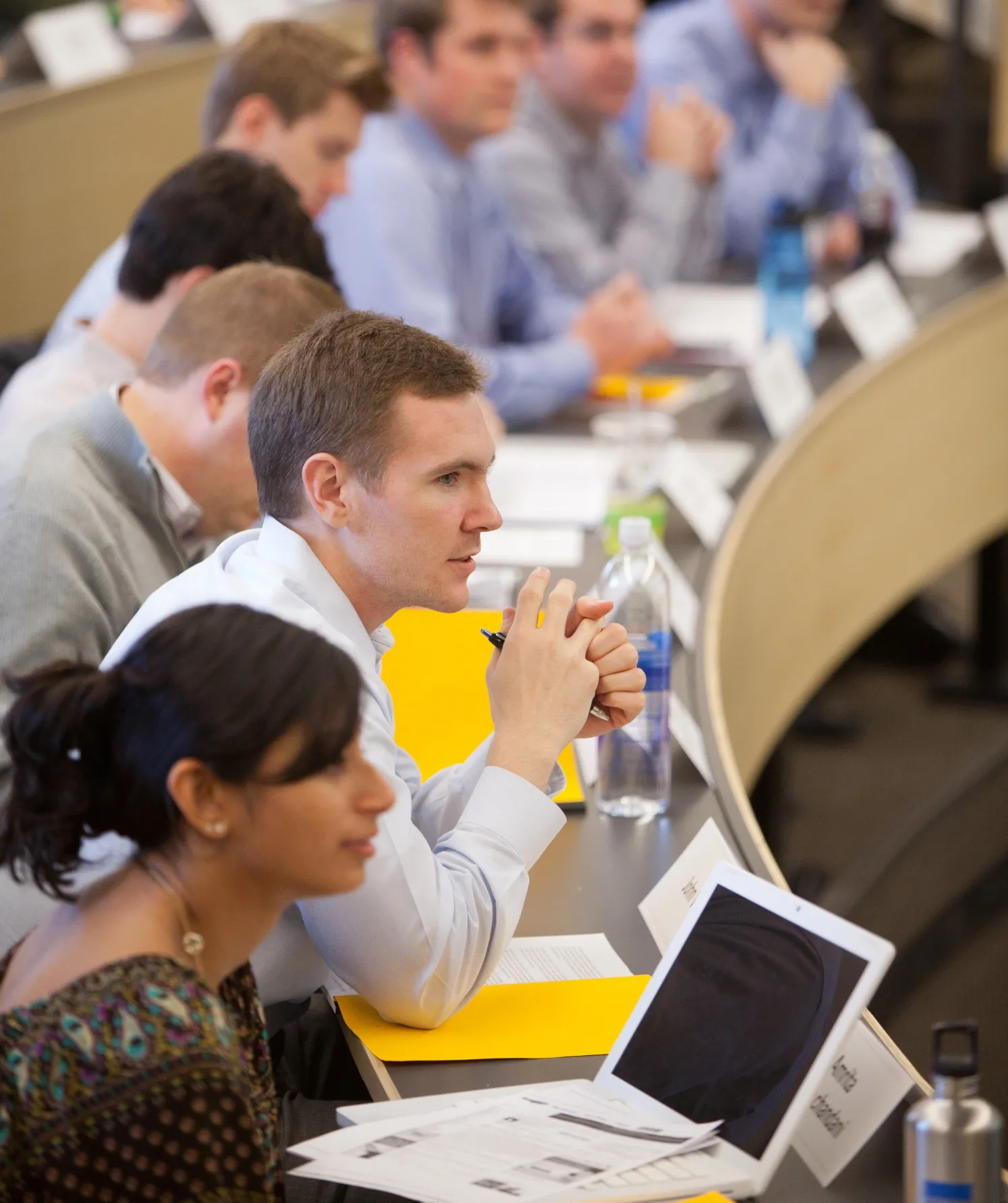 Students listening intently to a lecture