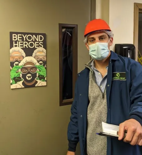 Tauber team member Gilbert Pasquale on site at Beyond Meat
