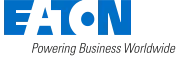 Eaton logo in blue and white