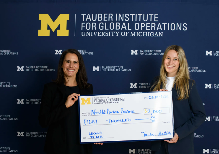 Tauber Team with big check for Purina Petcare