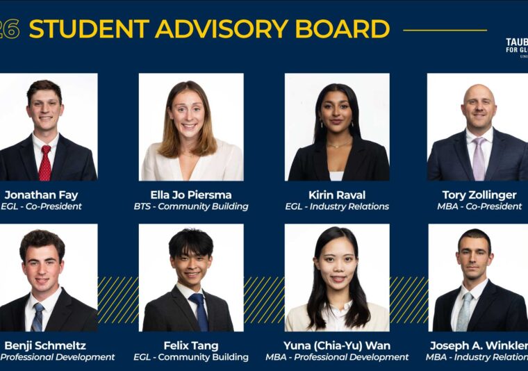 A roster of headshots from students in the 2026 Student Advisory Board